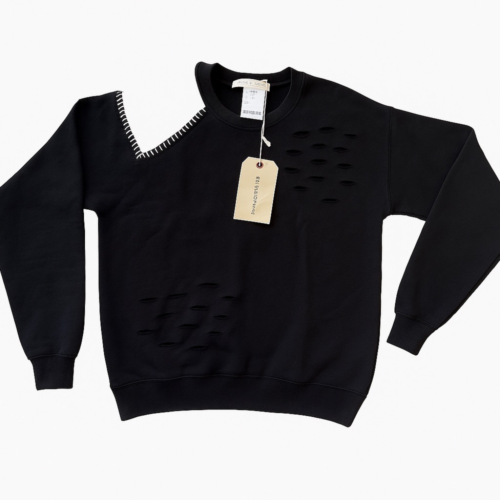 Free people X Trisha Fix Black cutout Sweatshirt